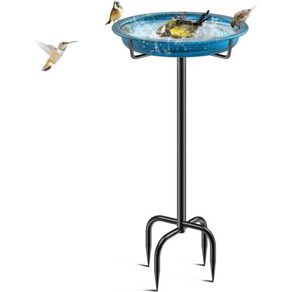 35.5In Freestanding Birdbaths Bowl Outdoor, Free Standing Garden Bird Bath - Picture 1 of 7
